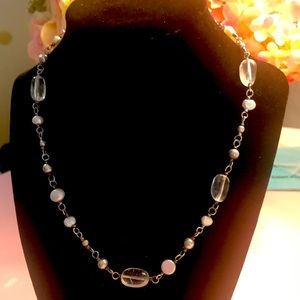 Silpada Sterling silver Pearl and crystal necklace N1602